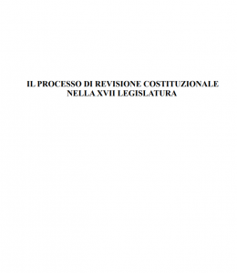 Il processo di revisione costituzionale nella XVII legislatura - Tesi in giurisprudenza