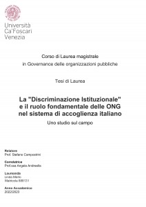 La "Discriminazione Istituzionale" e il ruolo fondamentale delle ONG - Tesi in Economia