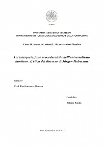 Un'interpretazione proceduralista dell'universalismo kantiano - Tesi in Filosofia