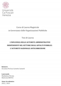 L'influenza delle autorità amministrative indipendenti - Tesi in Economia