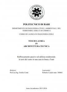 Raffrescamento passivo ed edilizia residenziale - Tesi in ingegneria edile