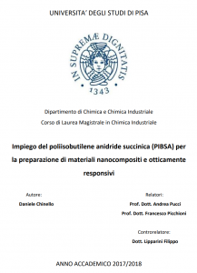 Impiego del poliisobutilene anidride succinica per la preparazione di materiali - Tesi in Chimica