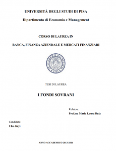 I fondi sovrani - Tesi in economia