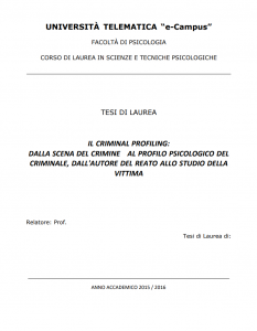 Il criminal profiling: dalla scena del crimine al profilo del criminale - Tesi in psicologia