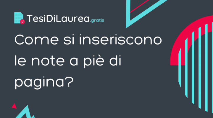 Come si inseriscono le note a piè di pagina?